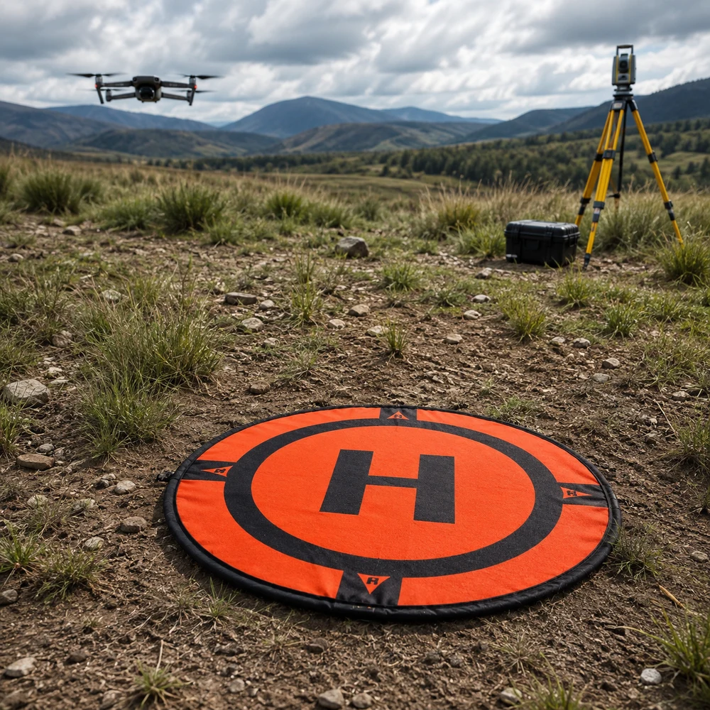 Weighted drone landing pad