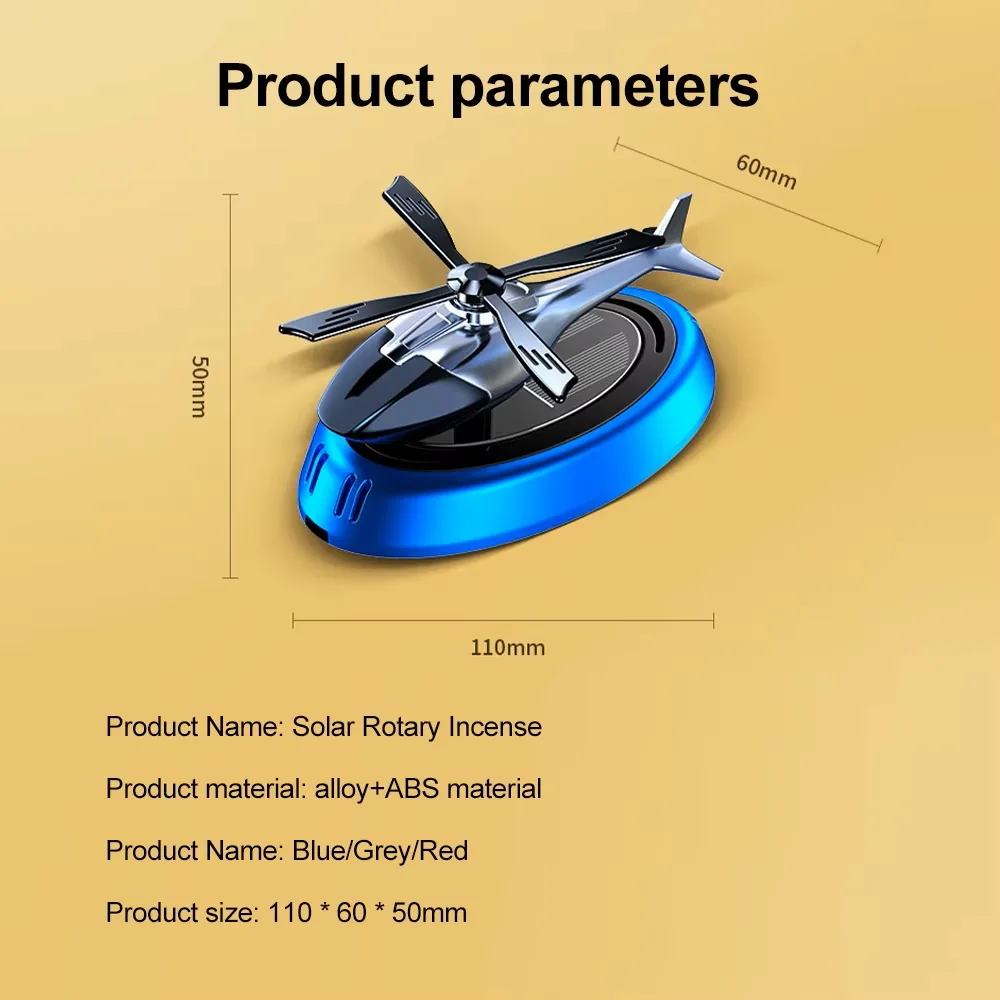 Helicopter-style solar-powered car air freshener — view 7 of 8