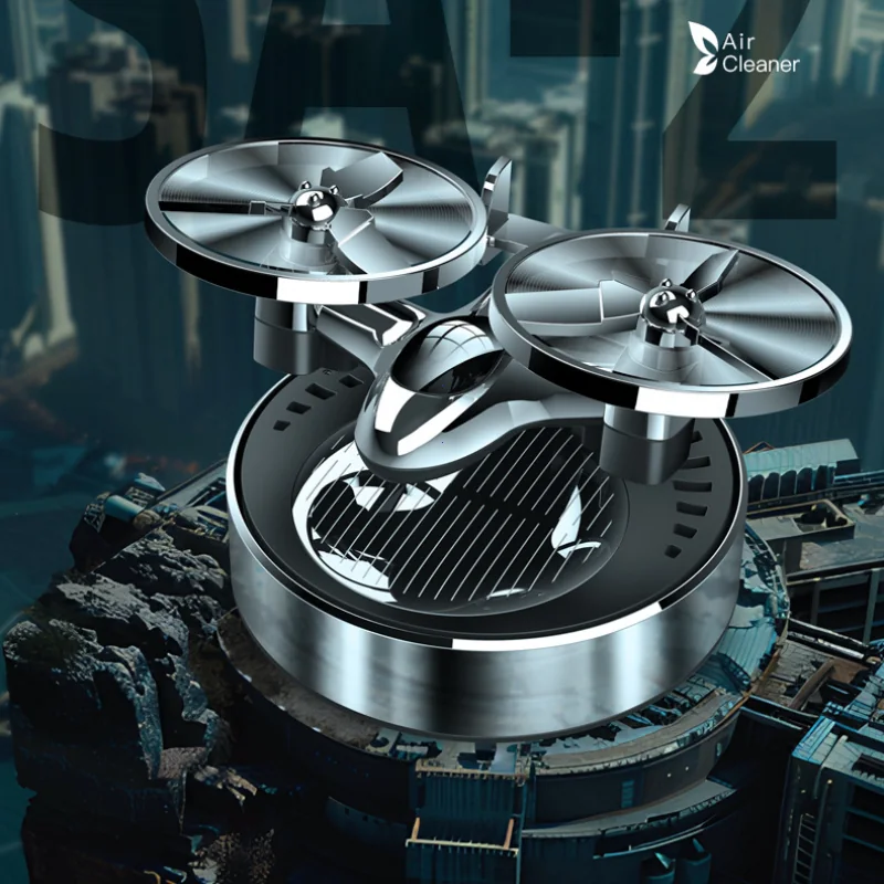 Solar-powered dual-rotor helicopter car air freshener — view 1 of 6