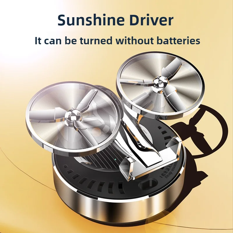 Solar-powered dual-rotor helicopter car air freshener — view 3 of 6