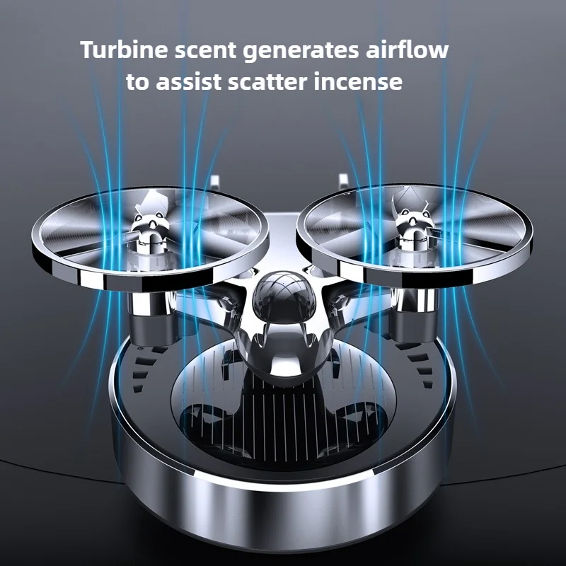 Solar-powered dual-rotor helicopter car air freshener — view 4 of 6