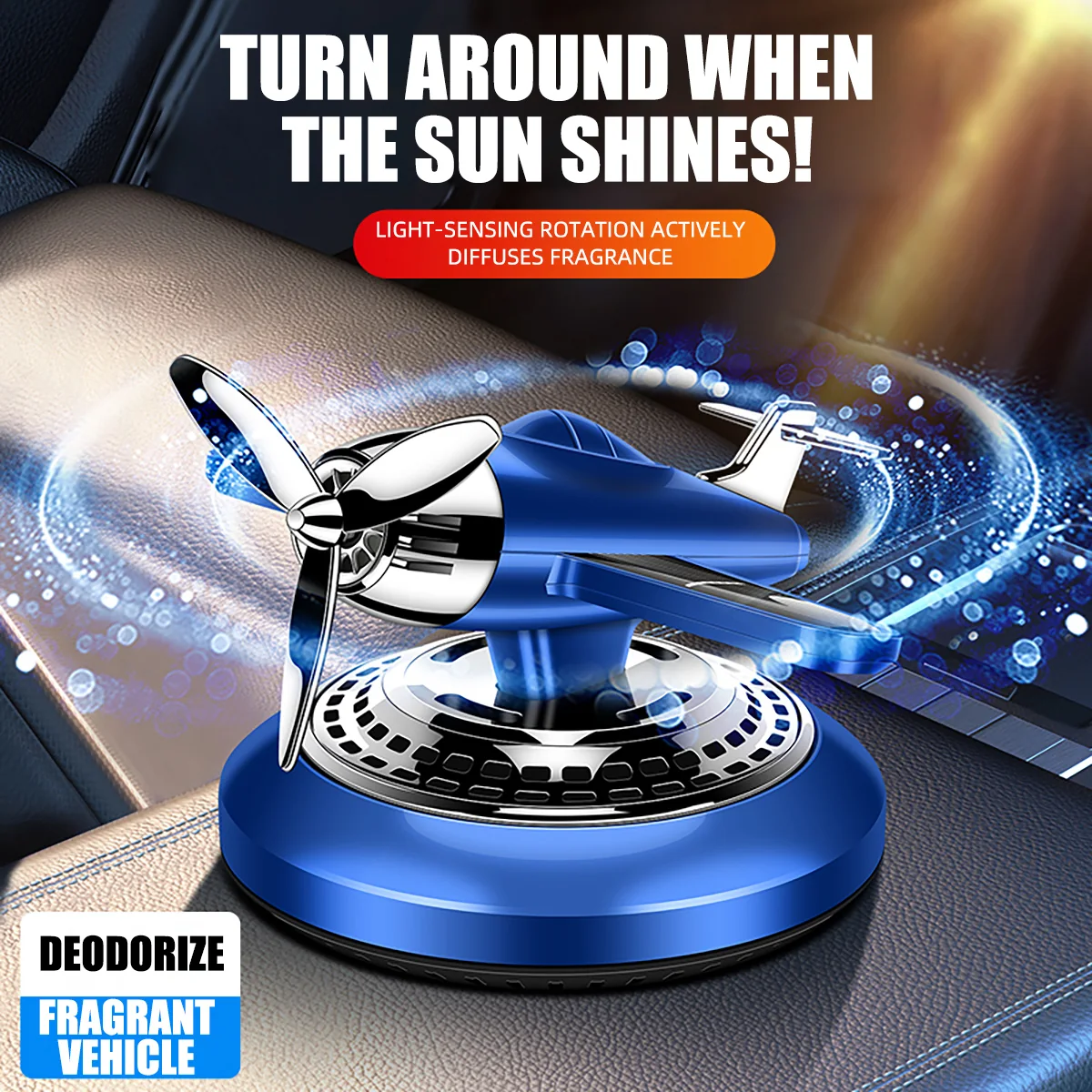 Solar-powered rotating helicopter dashboard refreshener — view 1 of 6