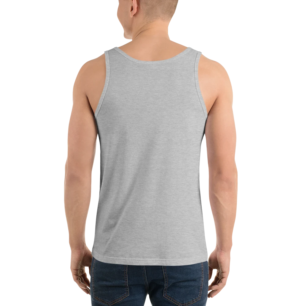 UAS Mapping XYZ Unisex Tank Top in athletic heather, back view — image 12 of 12