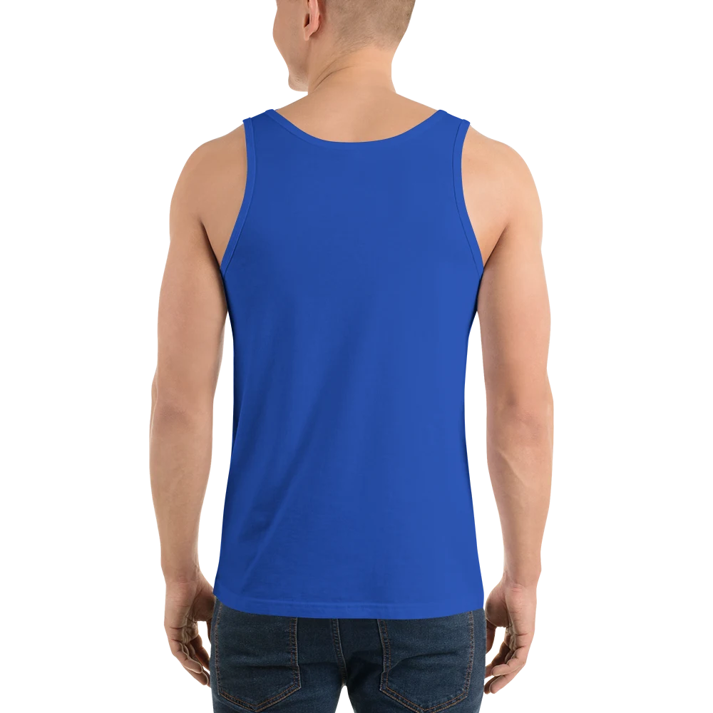UAS Mapping XYZ Unisex Tank Top in true royal, back view — image 10 of 12