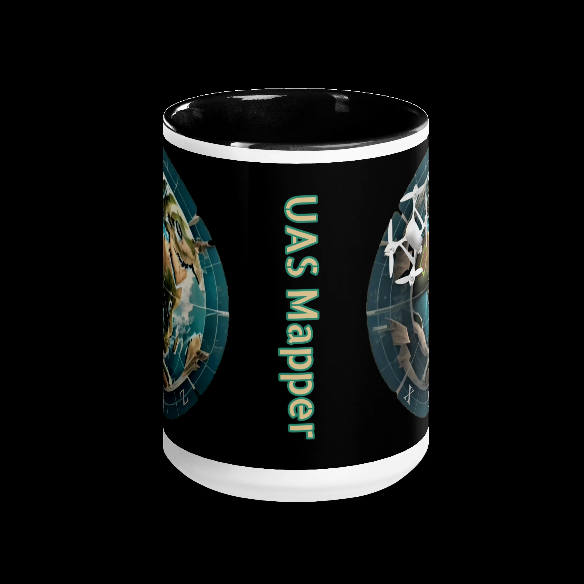 XYZ Colorful Mug with black interior and handle