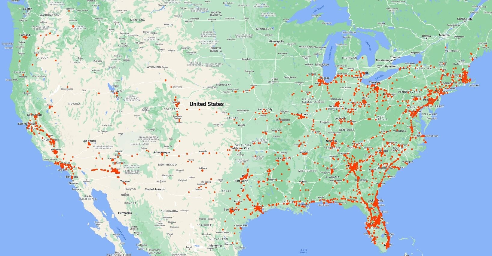 DRONE SITES MAP