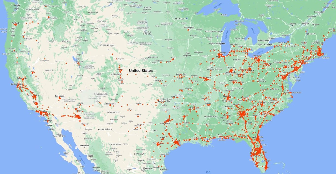 DRONE SITES MAP